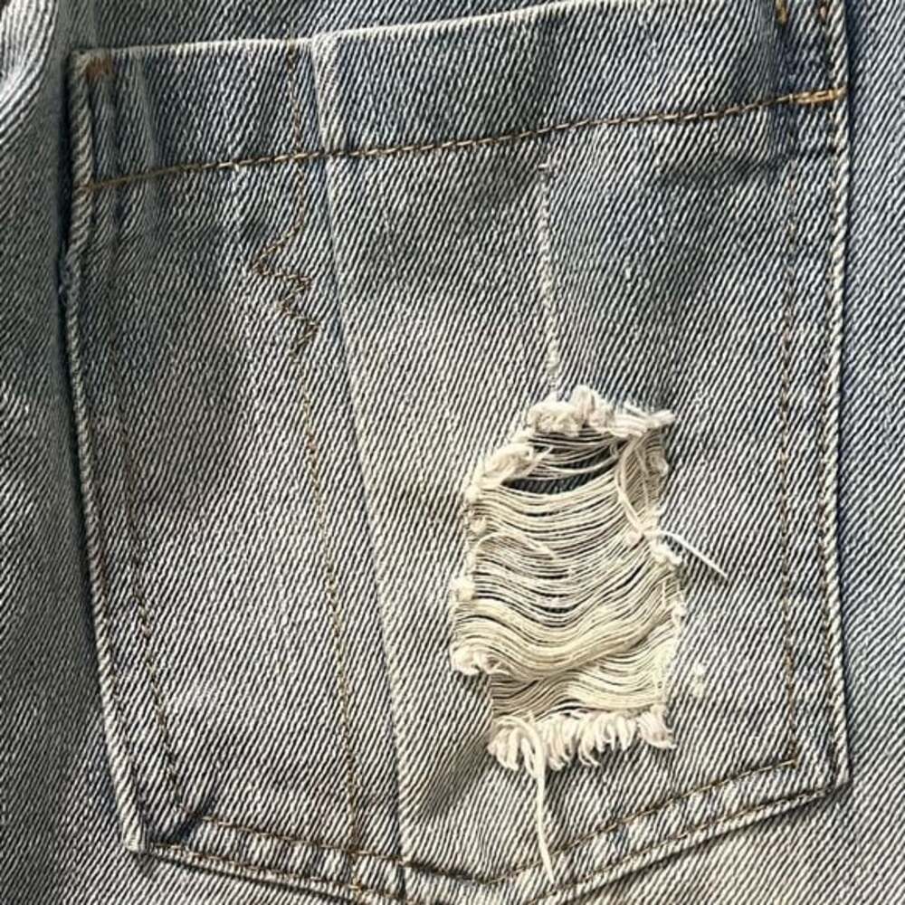 Jou Jou Women's Distressed Blue Denim Jacket size XL - Picture 6 of 10